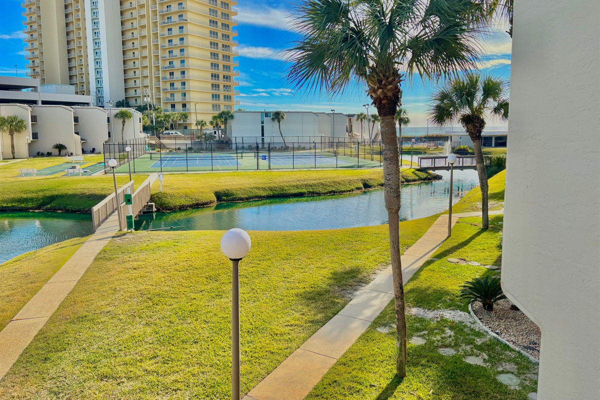 Partial ocean view from main level balcony