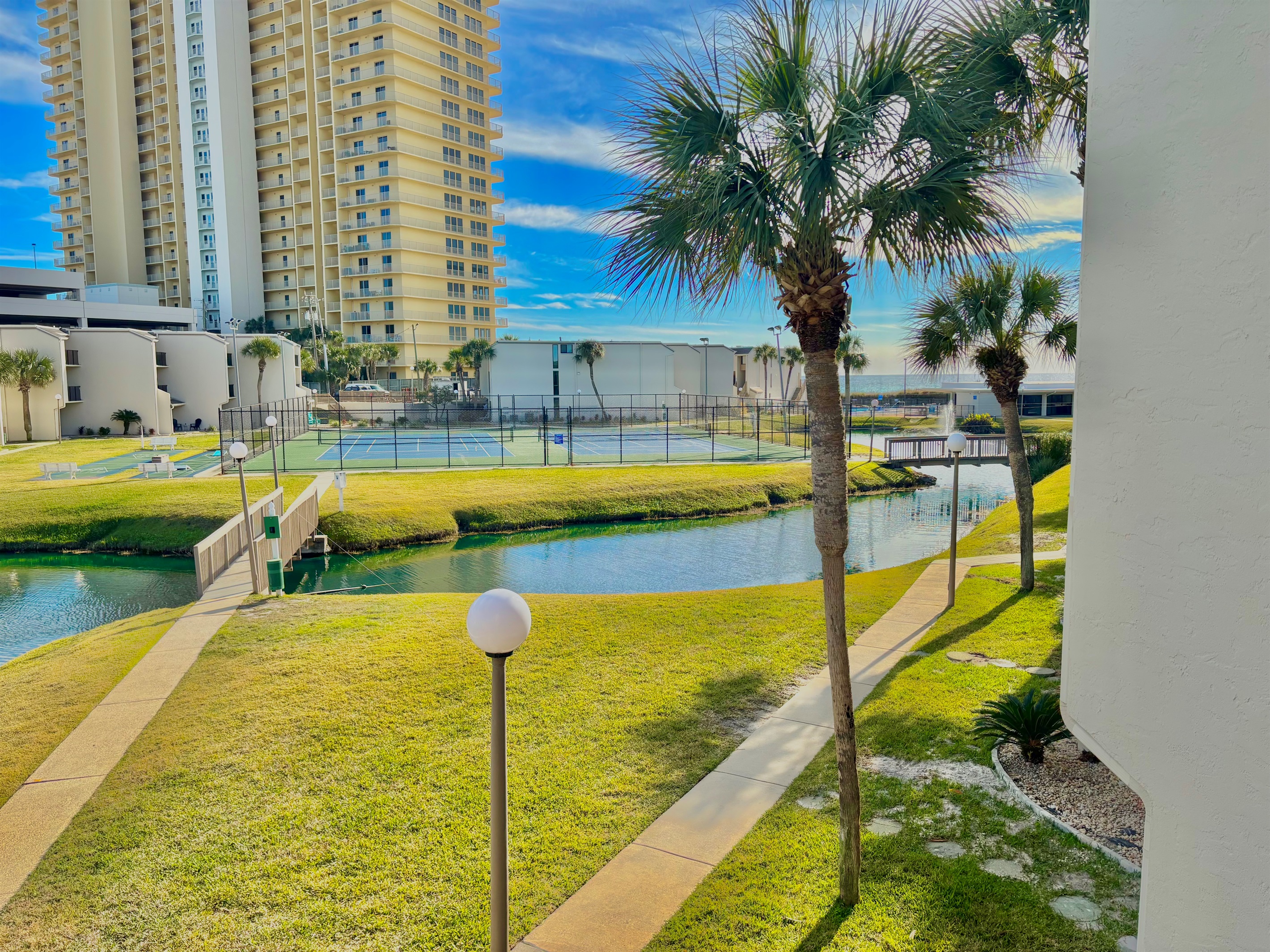Partial ocean view from main level balcony
