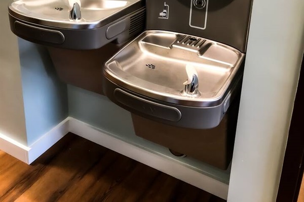 Water fill station in clubhouse