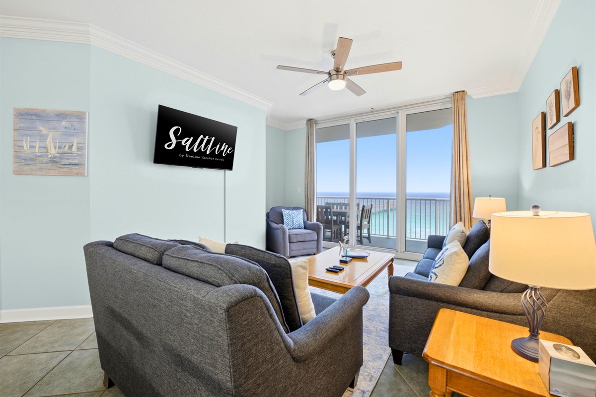 Open sightlines and natural light make the condo feel spacious, bright, and comfortable throughout.