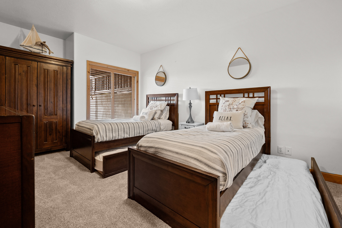 Pull-out trundles provide additional sleeping space when your group needs it.