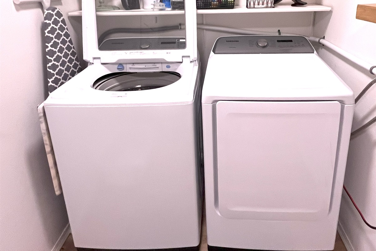 Large capacity washing machine and dryer.