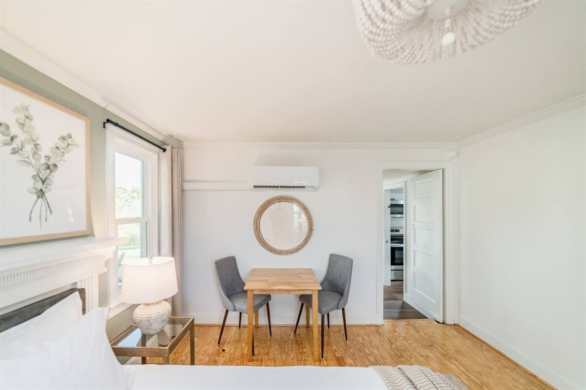Table & 2 chairs for work, dining, or getting ready
