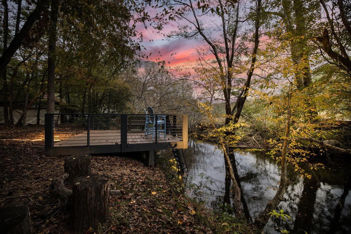 Creek view at sunset.