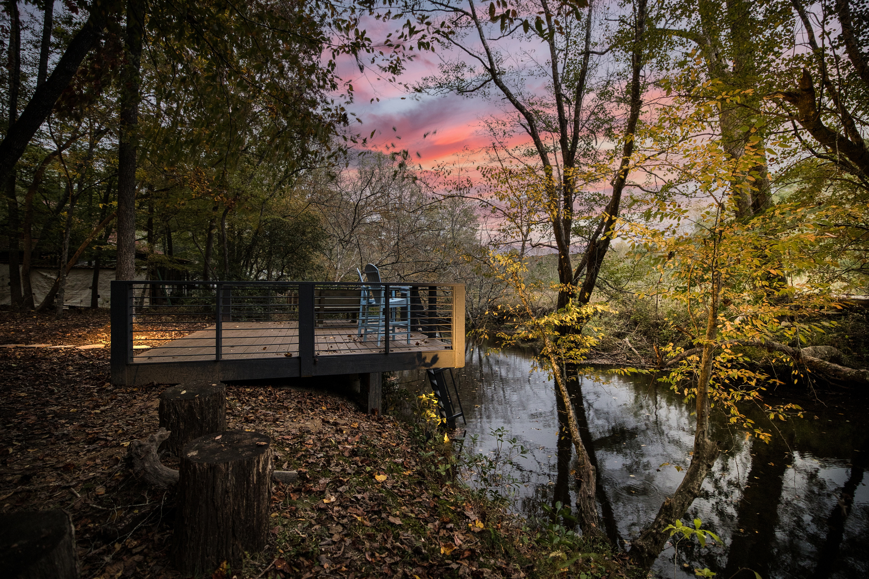 Creek view at sunset.
