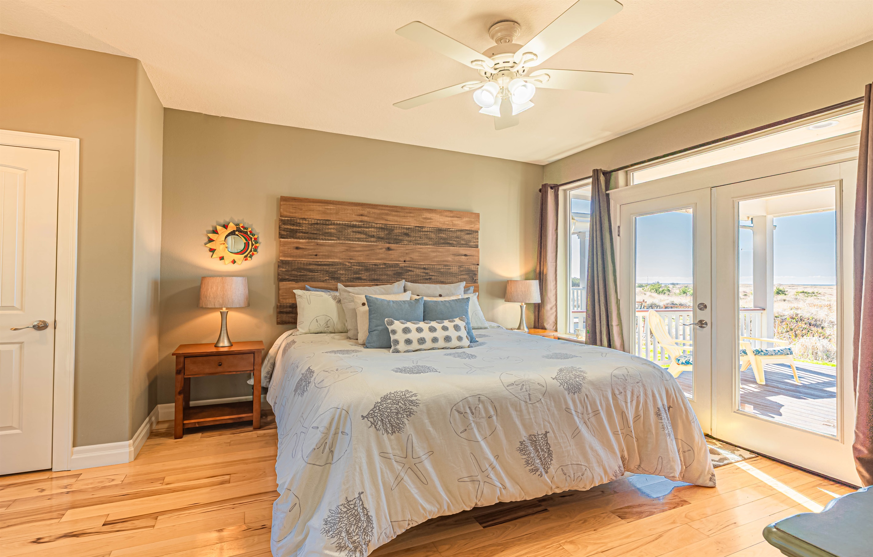 2nd bedroom on main floor with King memory foam mattress & 55" Smart TV.
