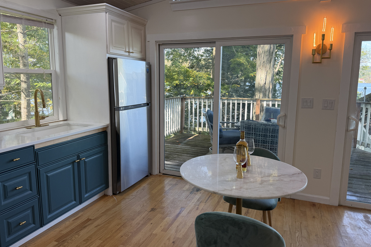 Eat-in kitchen with outdoor dining just step away
