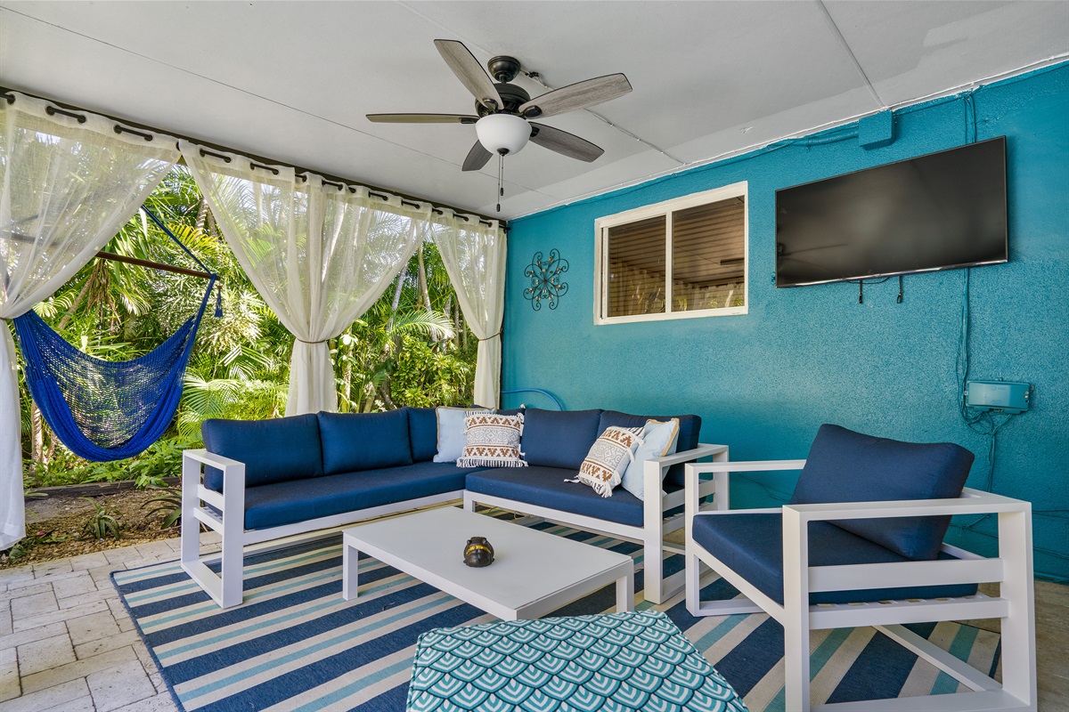 Patio with seating area