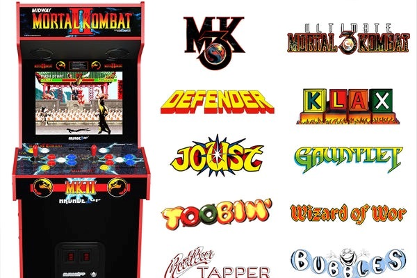 Mortal Kombat II machine with 14 classic arcade games.