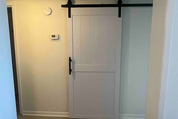 Barn door closet for additional storage