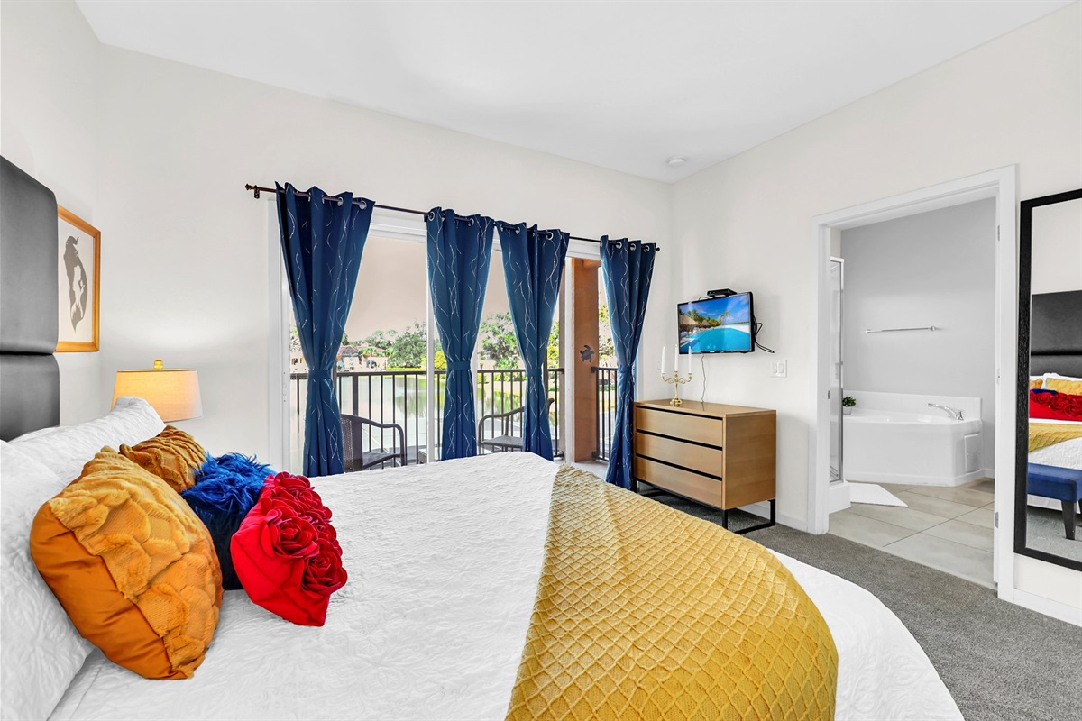 Primary bedroom with king bed