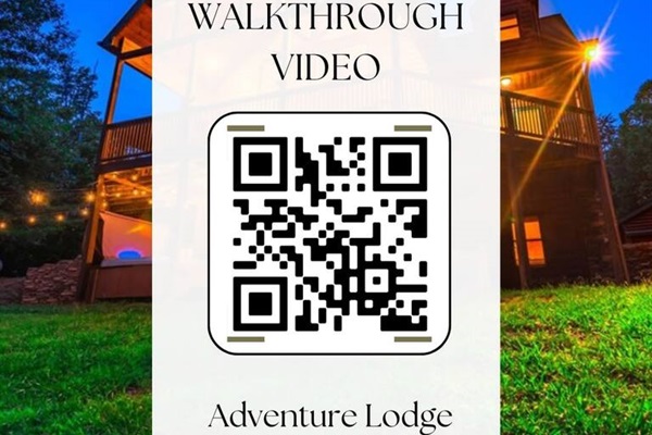 Scan the QR code at Adventure Lodge to access an immersive walkthrough video and experience the full adventure awaiting you.