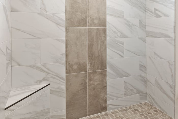 Large walk-in shower in Master Bathroom