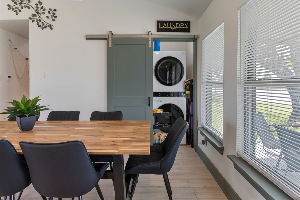 Dining and laundry area