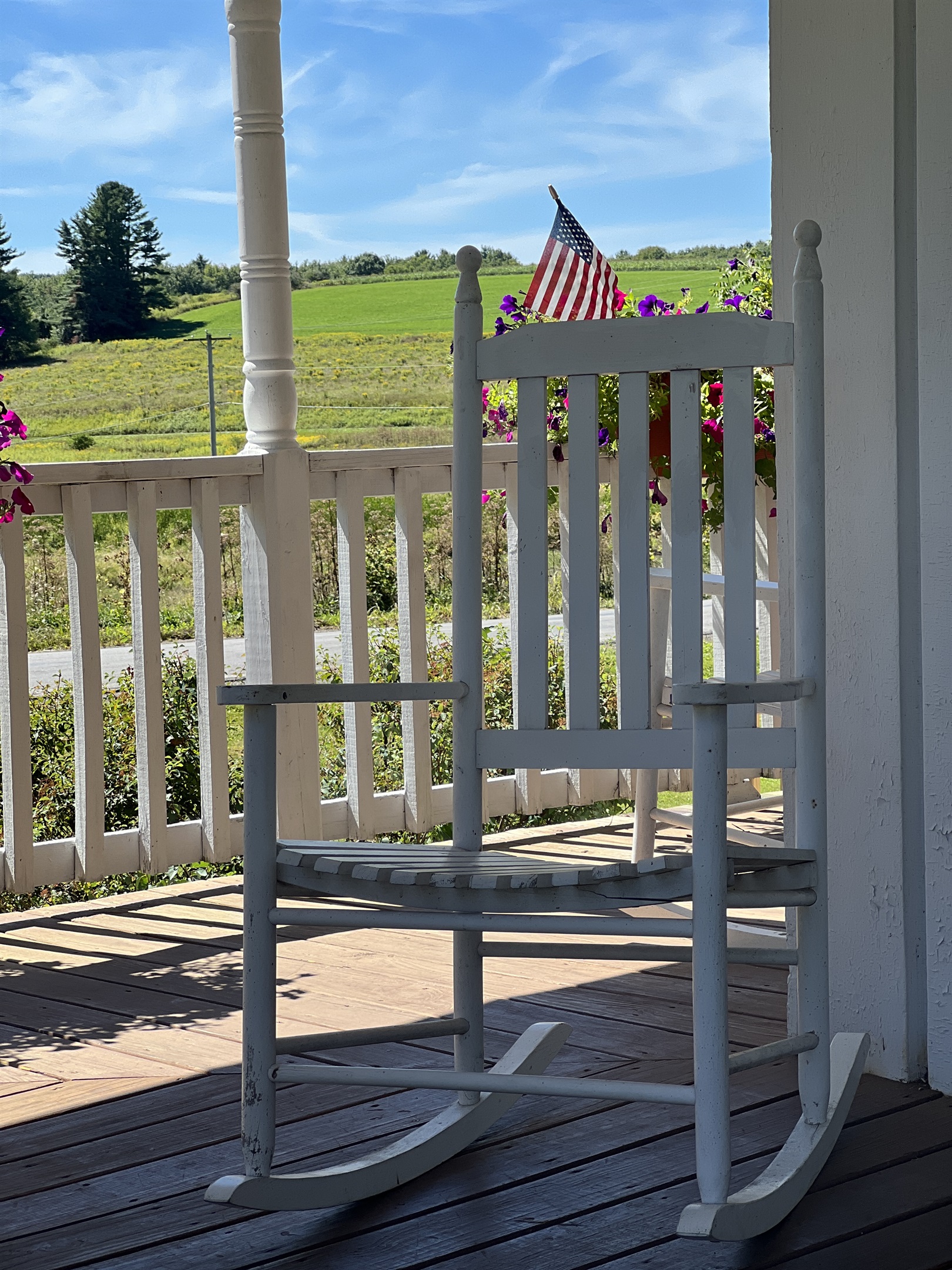 Relax on the covered front porch