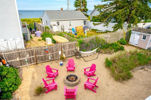 Our firepit is ready to light up your night with good vibes and glowing warmth.