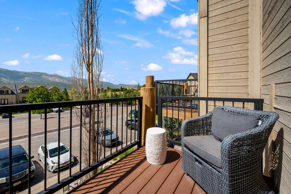 The 2nd of 2 private balconies creates a relaxing outdoor spot to enjoy the fresh mountain air.