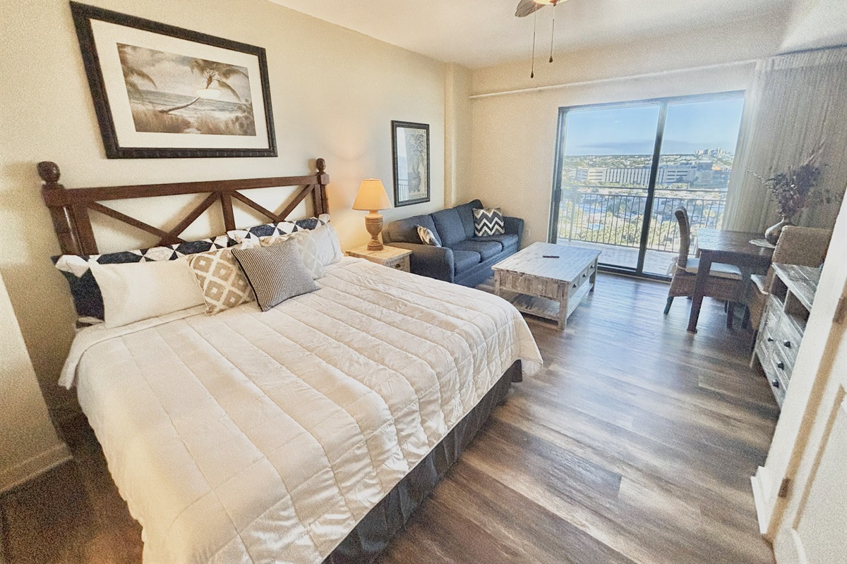 Spacious studio with private balcony