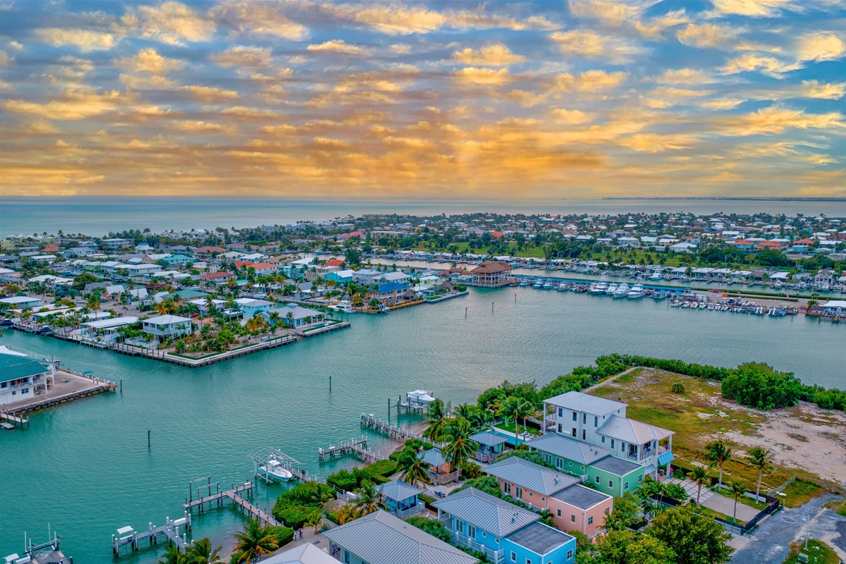 The wide canal offers great open water views.
