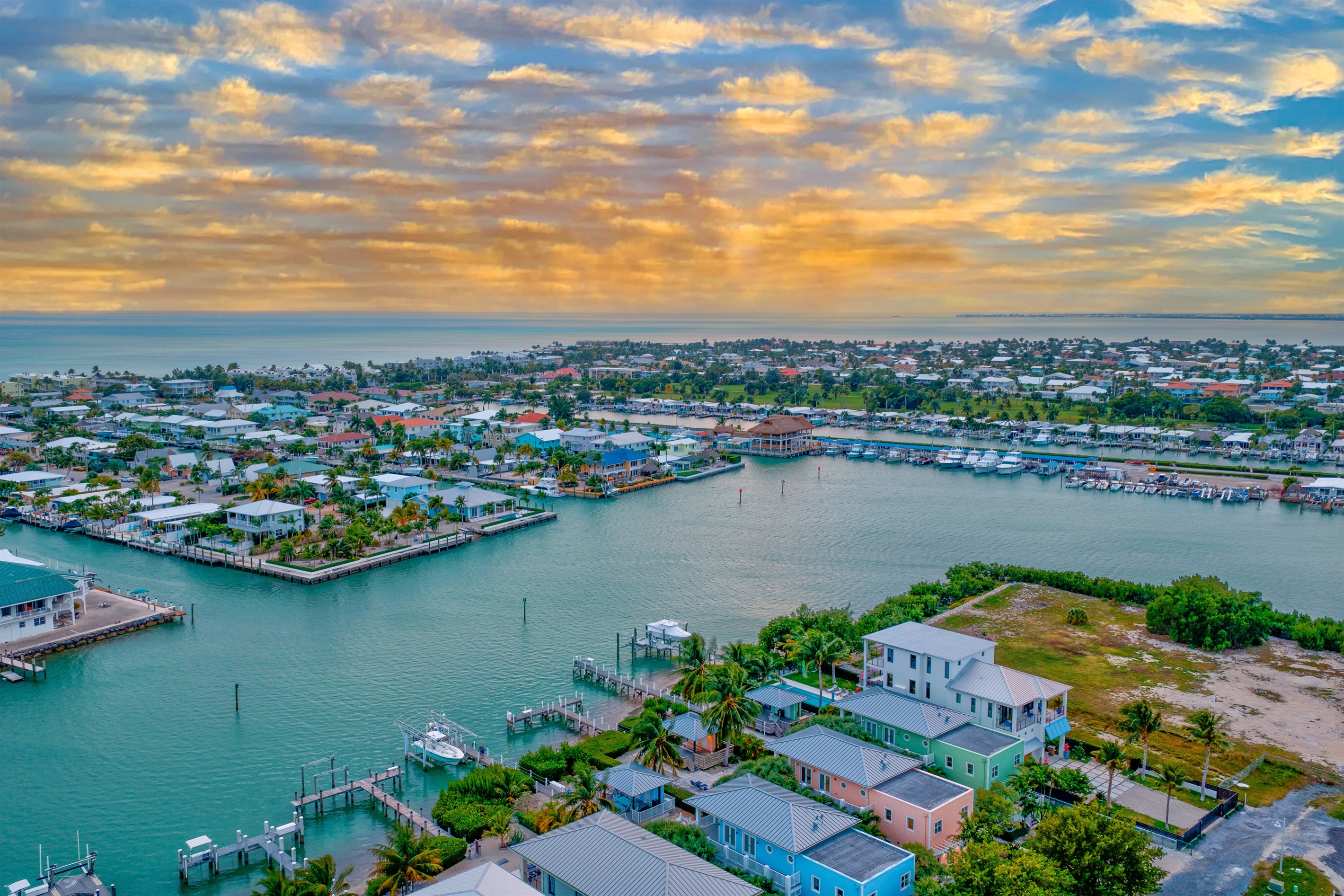 The wide canal offers great open water views.