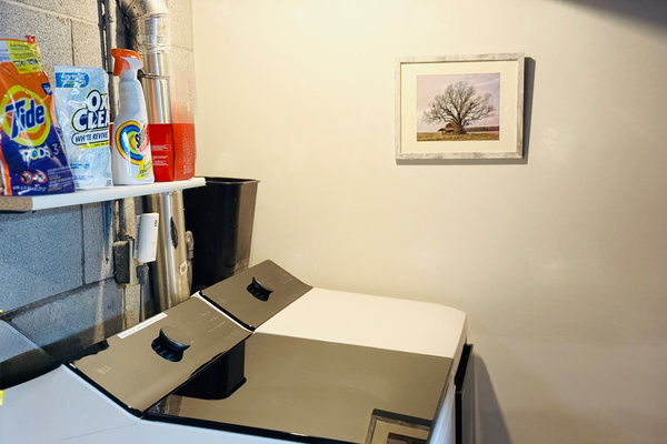 LG smart washer and dryer available in the lower-level laundry area.