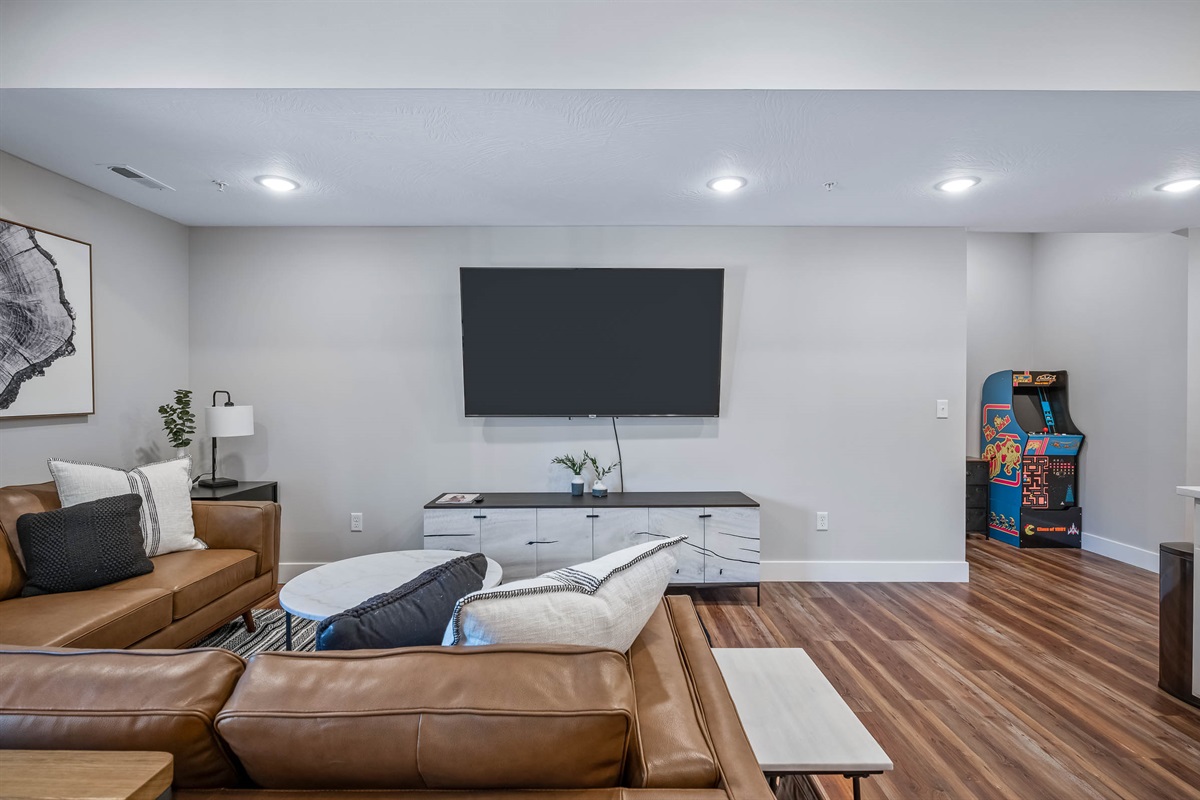 Lower living space with large TV