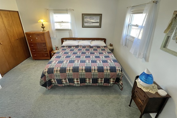 Main bdrm: Sleep Number C4 king mattress, Martha Washington sewing table!