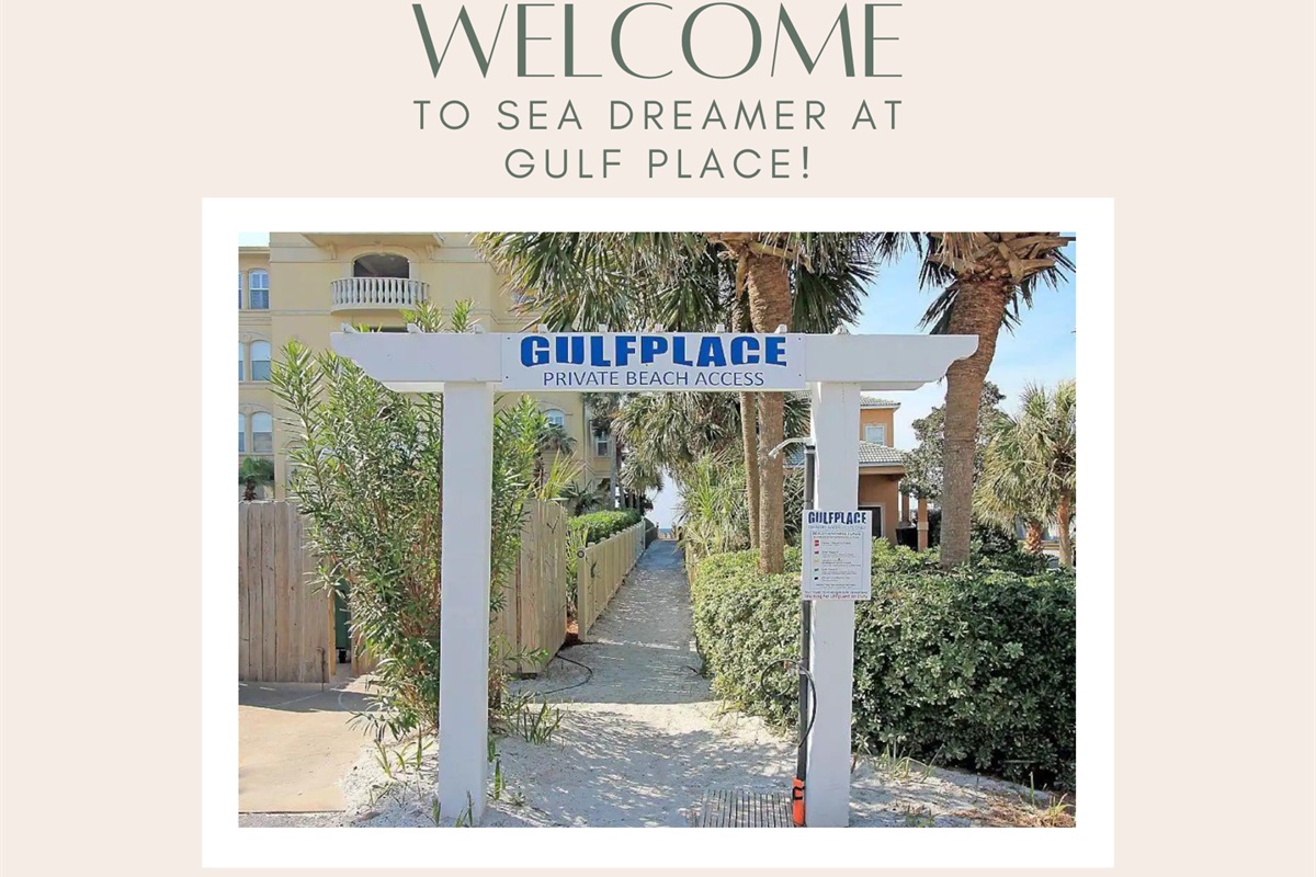 Gulfplace private beach access