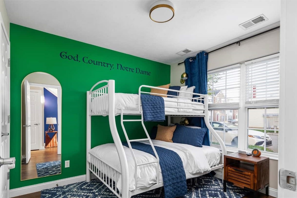 Bedroom 3 Twin over full bunk bed on 1st floor with private bathroom (shower only)