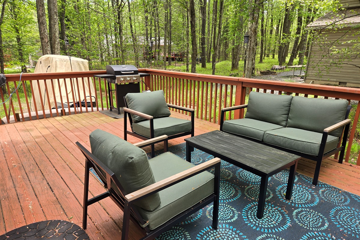 Deck with grill and seating