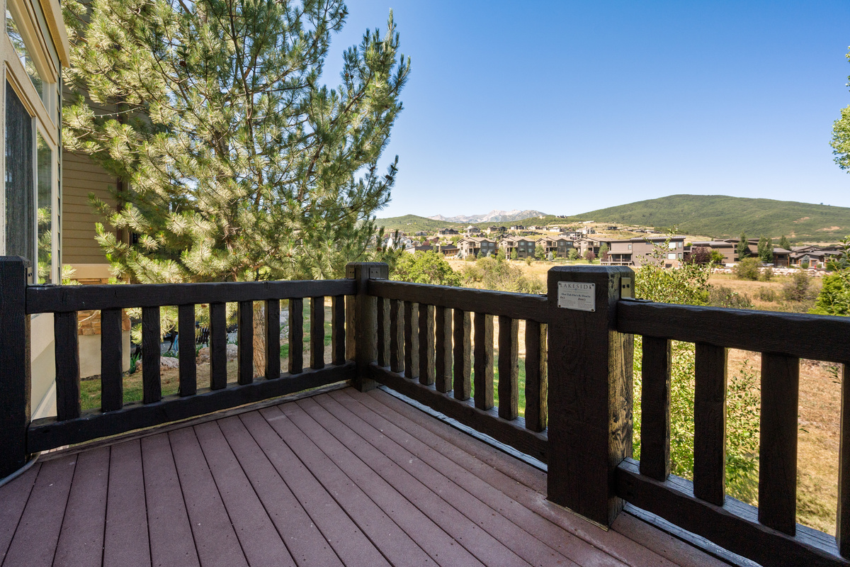 Private upper deck with peaceful mountain views—perfect for morning coffee or evening relaxation.