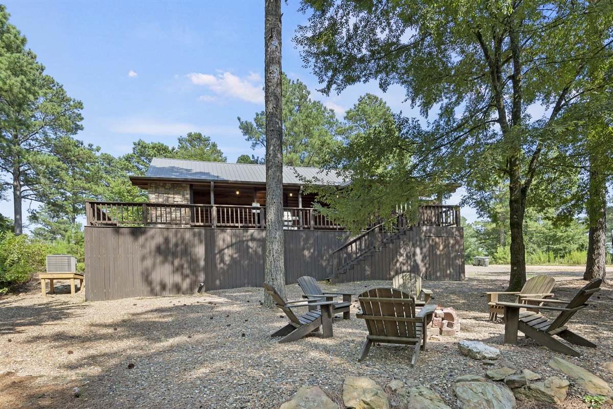 Firepit Surrounded by Pines