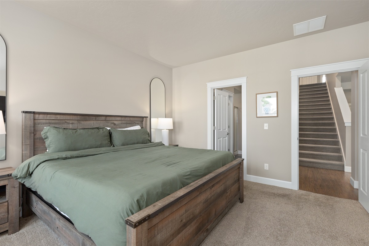 Spacious bedroom for a restful stay.