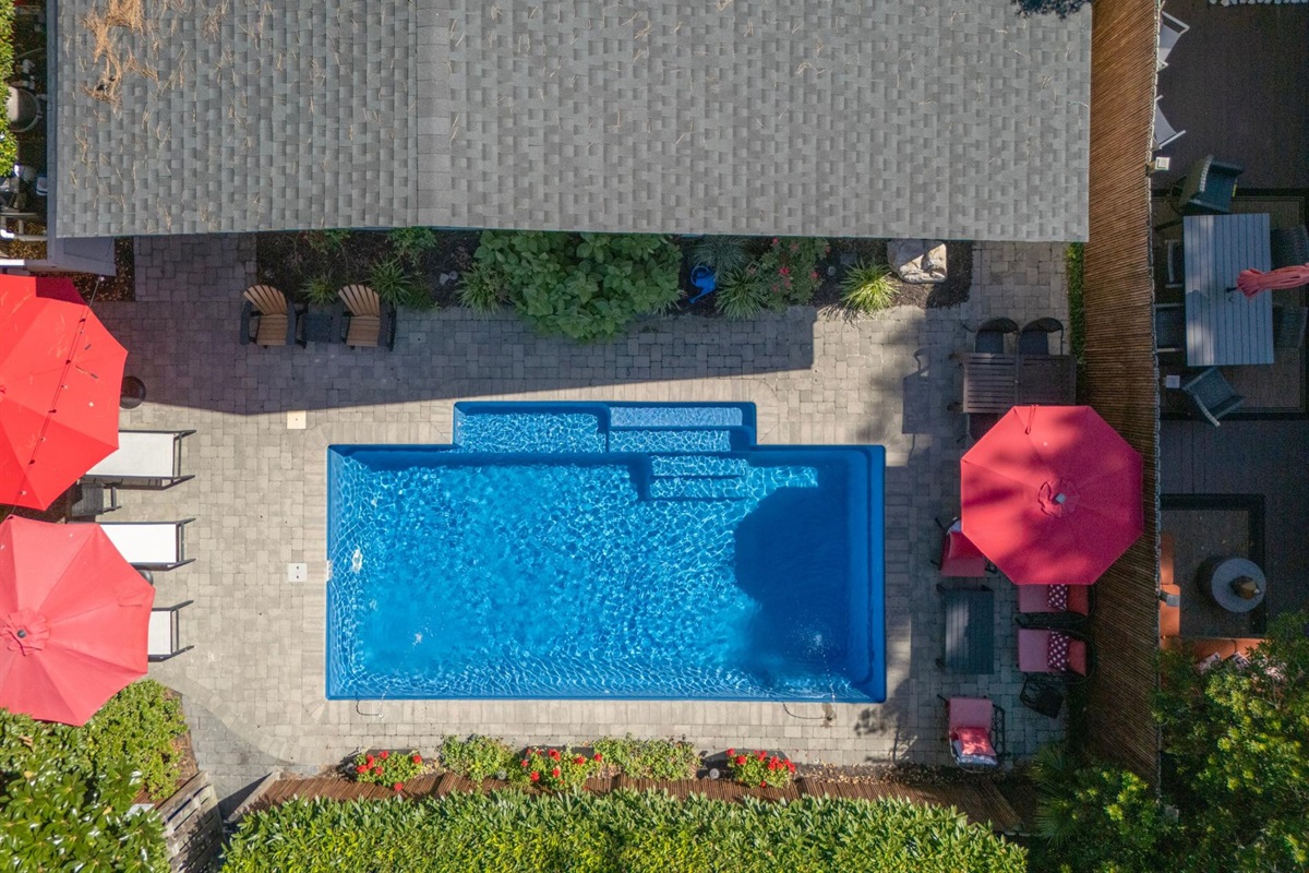 Private, salt water heated pool