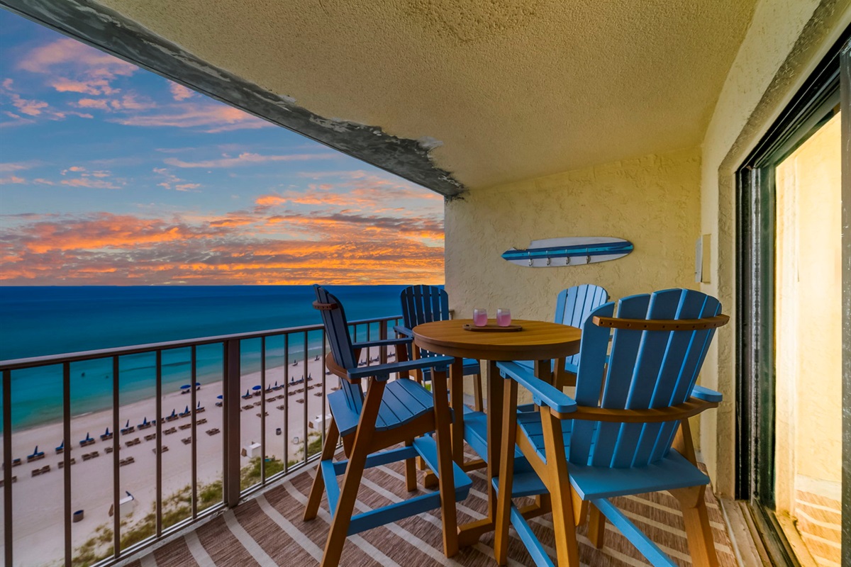 evening sunsets can't be beat from here on the balcony in our opinion!