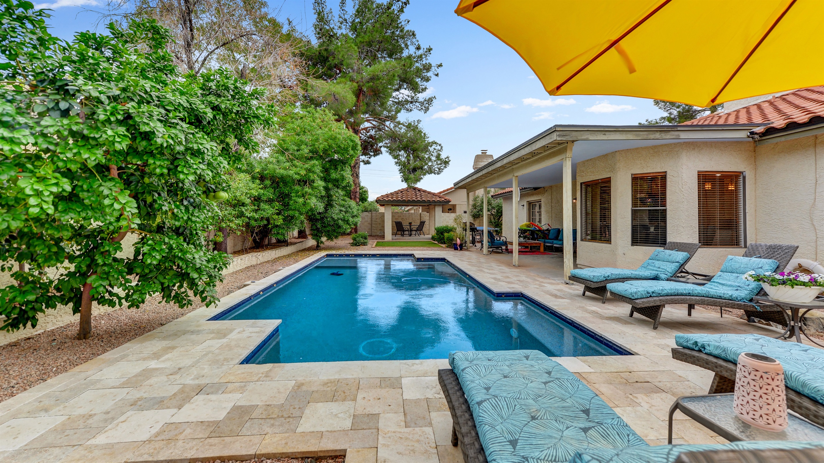Heated Pool!  Hybrid Pentair has a gas backup for those chilly desert nights, picking up where the electric heaters leave off!  We care about your stay, and while we cannot control the weather, we'll do our best to make your stay enjoyable.