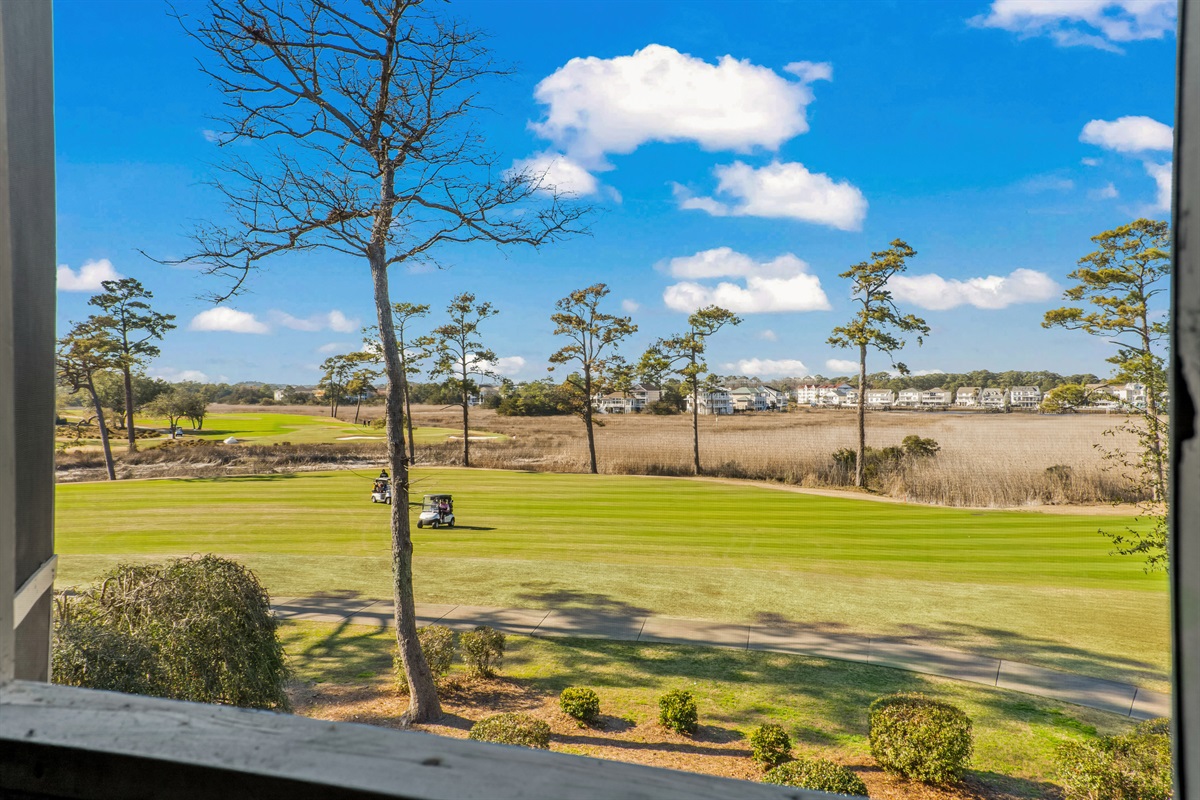 View of the Intracoastal Waterway, 18th fairway and green, view of the Marsh.