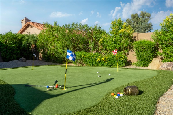 Practice your putting on your private putting green.