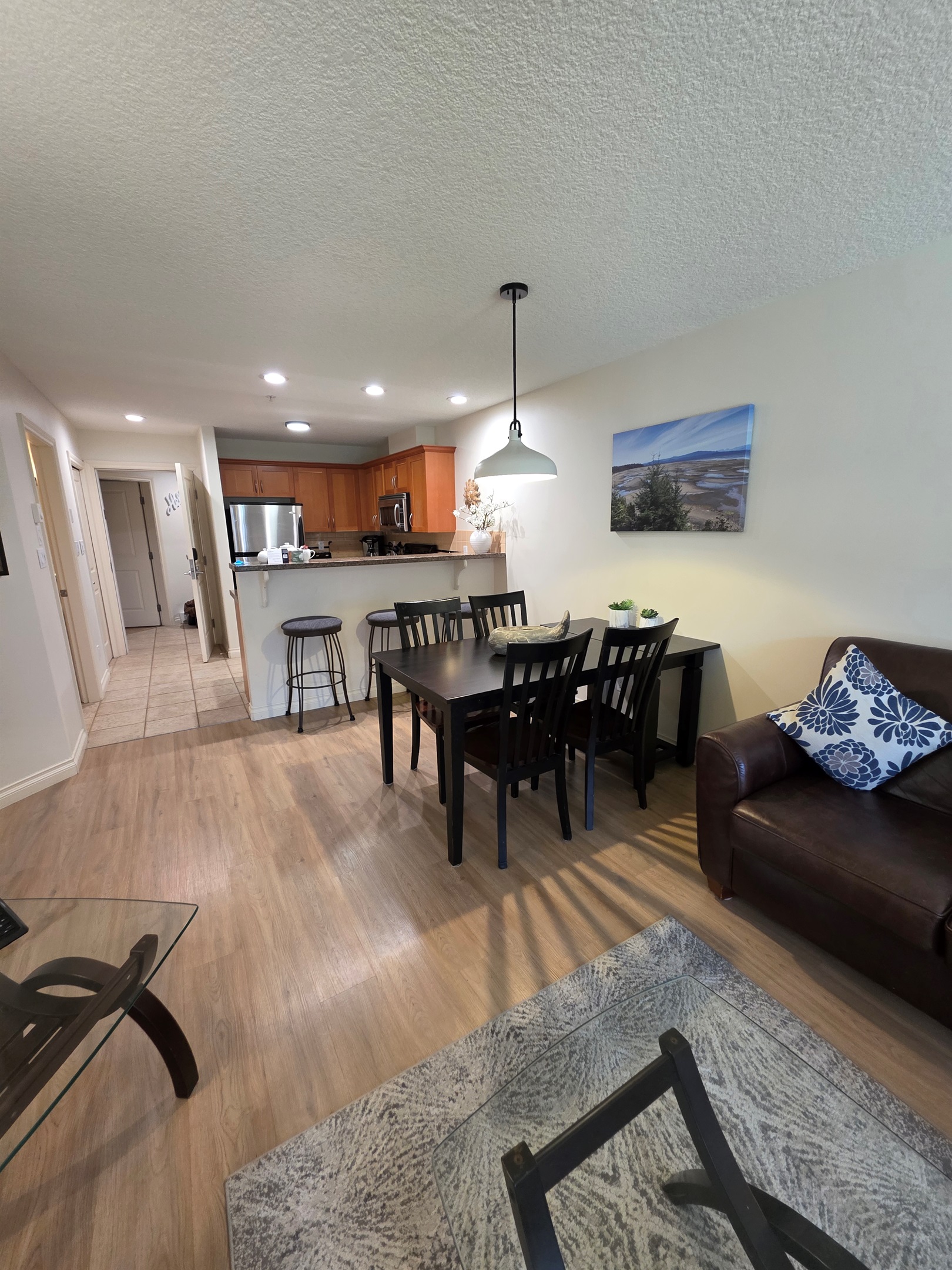 Unit A Dining Area with Bar Seating