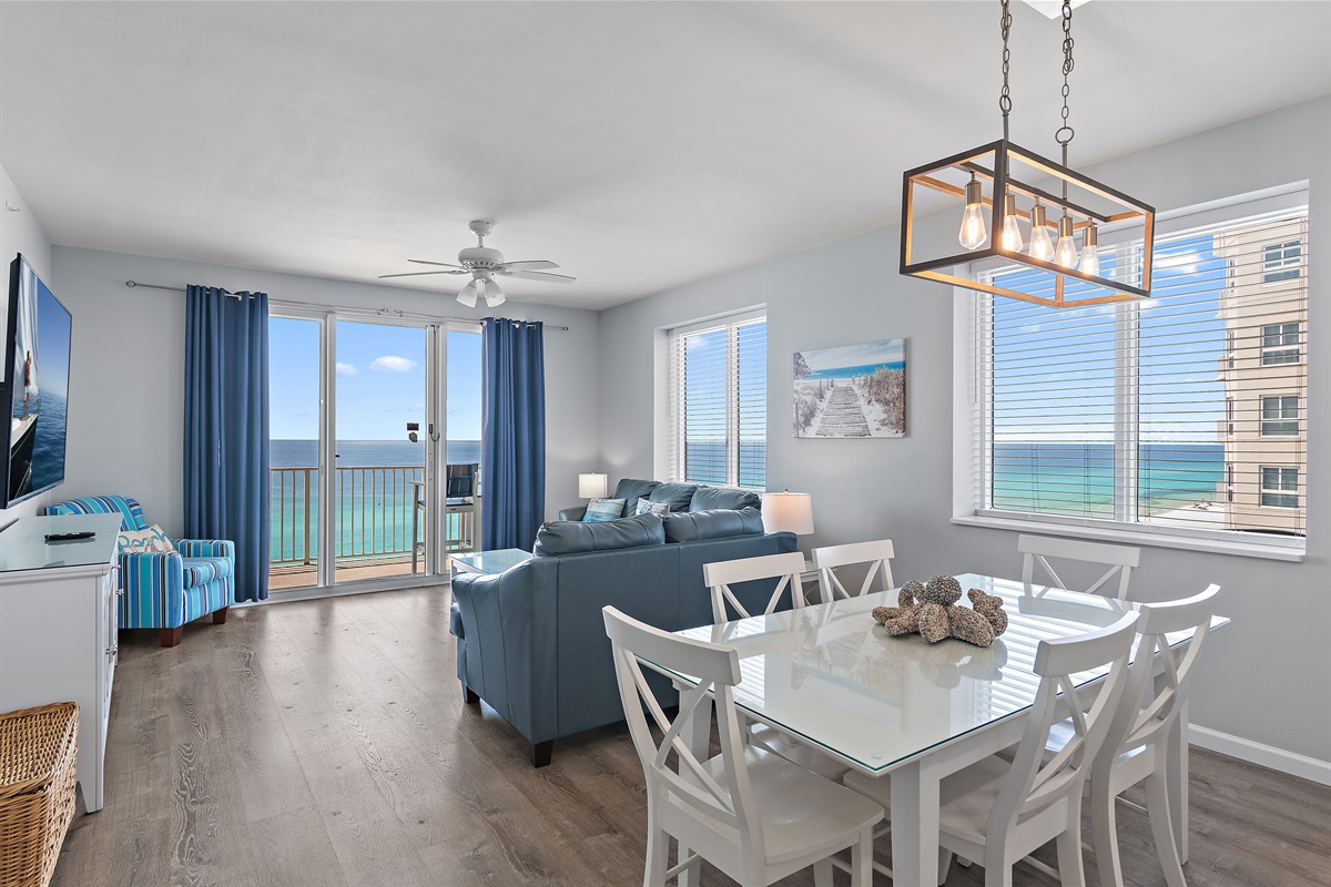 This 9th Floor, CORNER UNIT, 3 Bedroom & 3 Bathroom condo was COMPLETELY REMODELED IN 2022 - Updated Kitchen, Bathrooms with Walk in Showers, New Furniture and Decor - Come Relax!