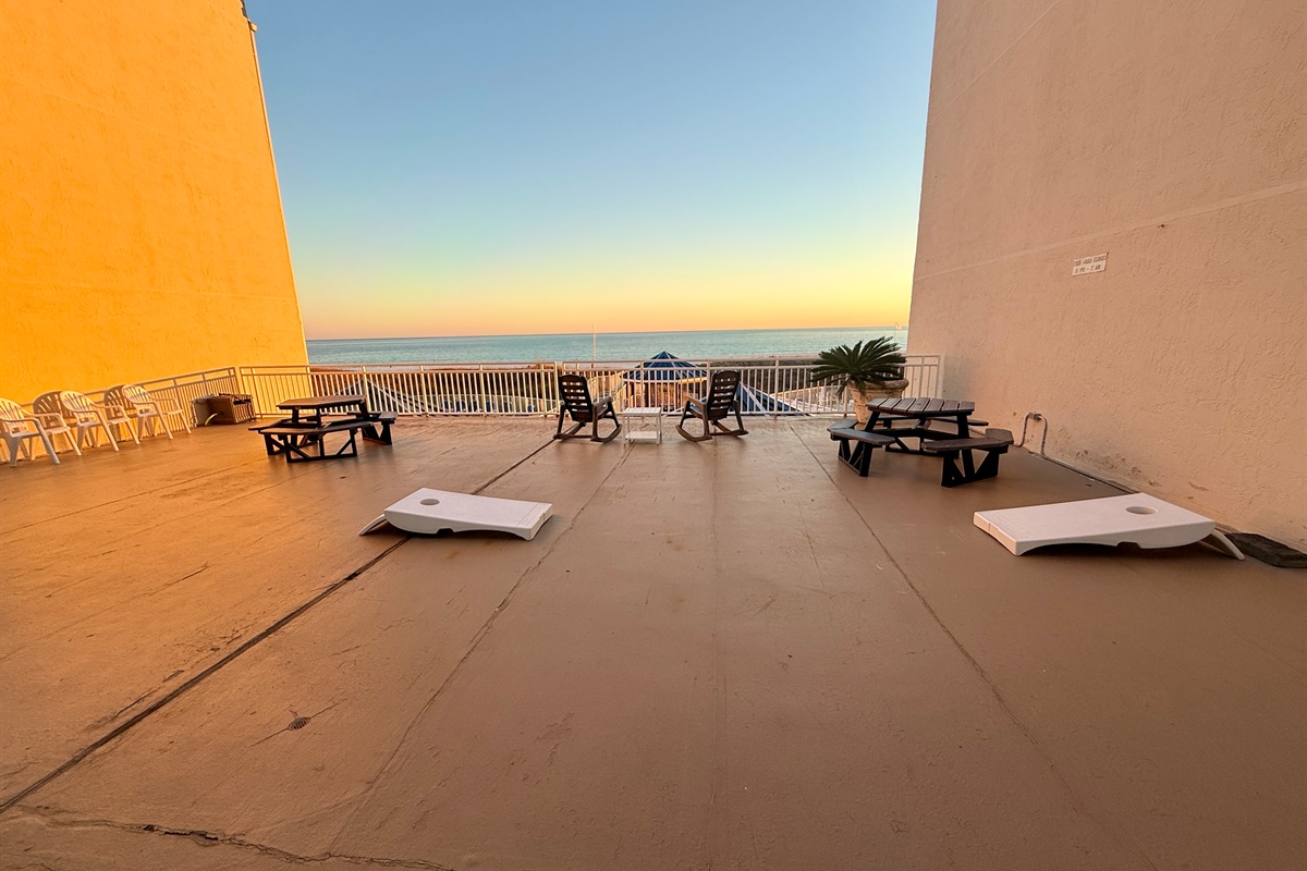 Corn Hole and Viewing Area