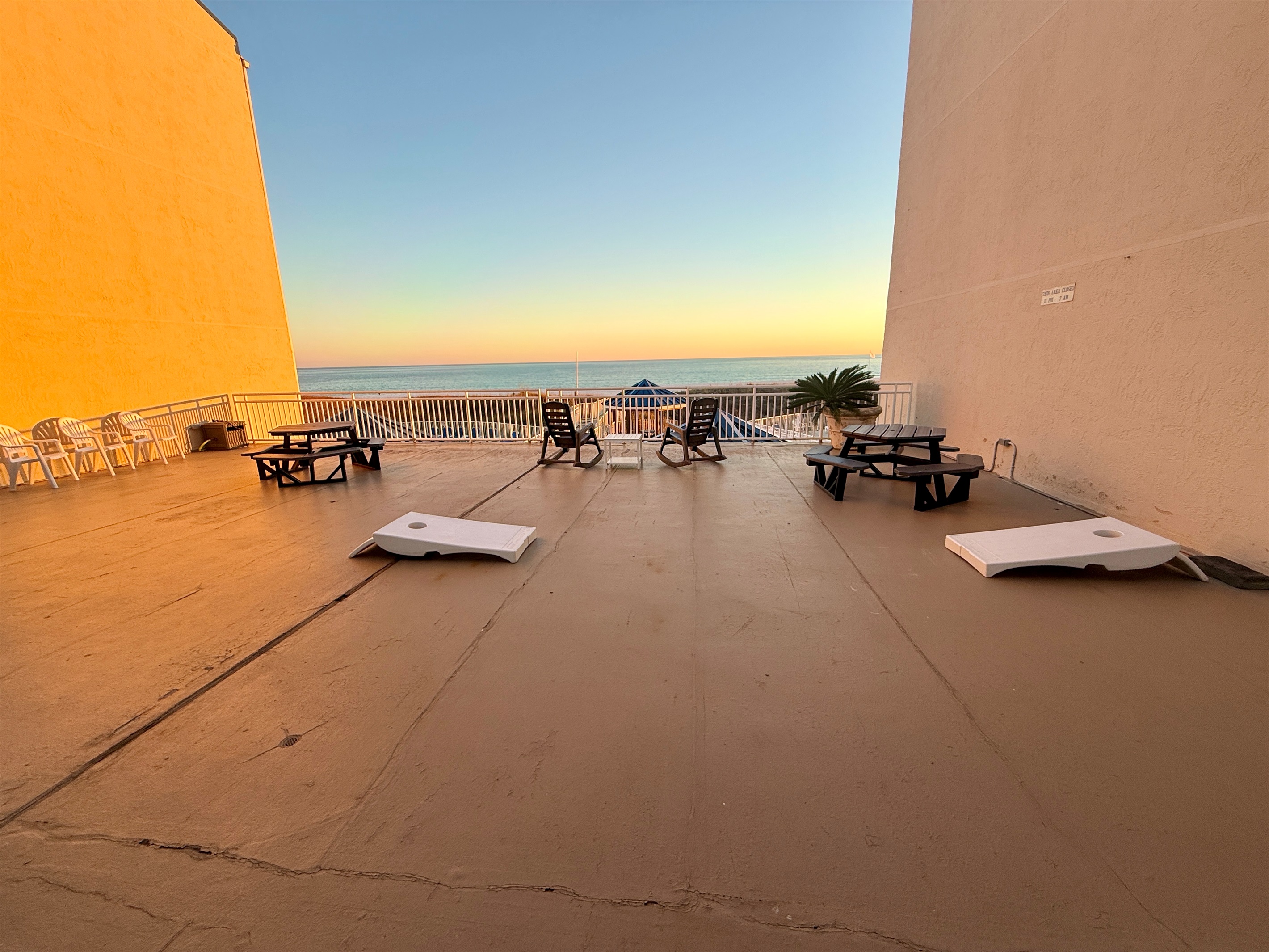 Corn Hole and Viewing Area