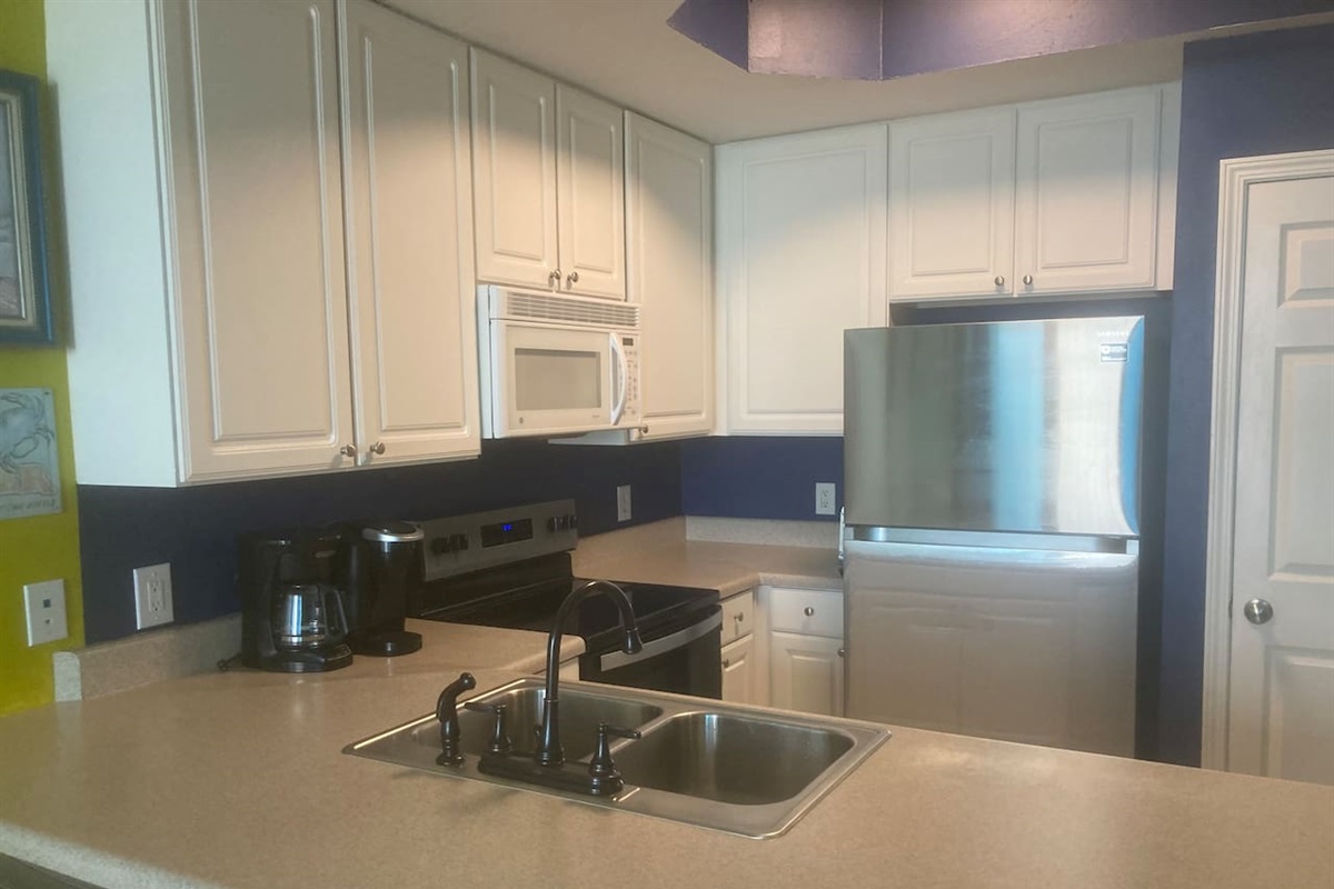 Full Kitchen with everything needed to cook in.