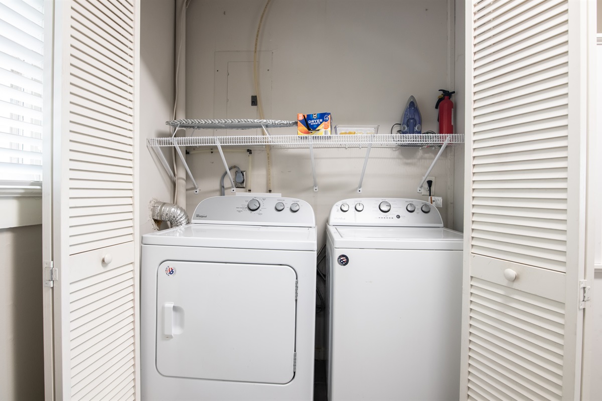In-unit washer and dryer for your convenience during longer stays.