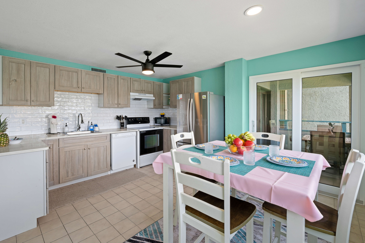 Gather around the table for an easy meal or morning coffee.