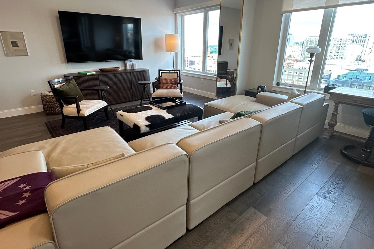 85 Inch TV and Great Seating Area