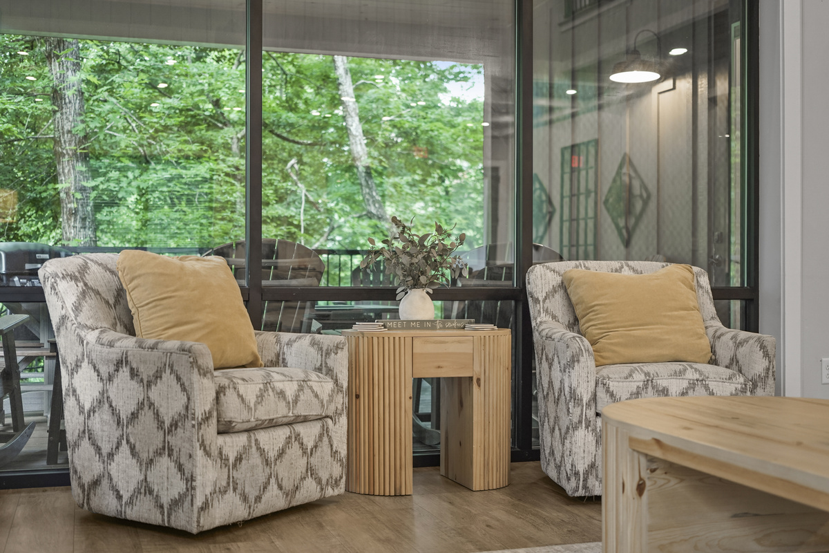 Living room - chairs by windows