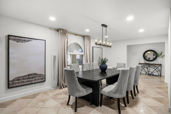 Spacious dining area perfect for meals and gathering together