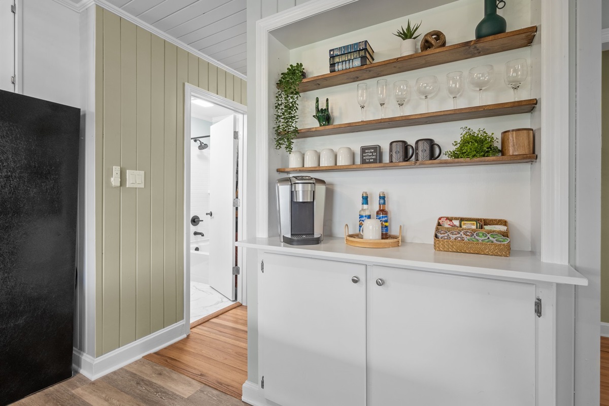 Well stocked coffee nook