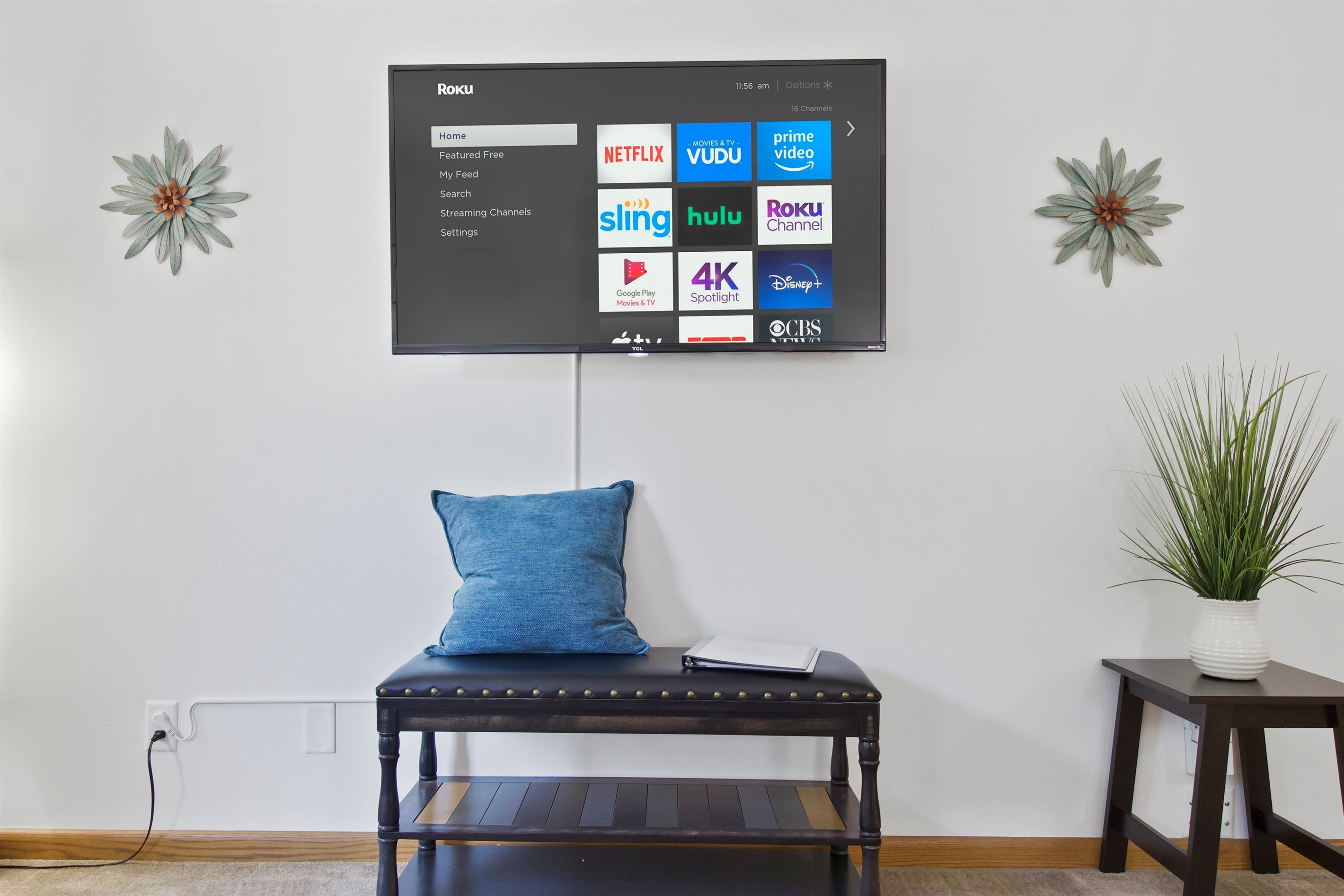 Enjoy watching movies or shows while relaxing at home.